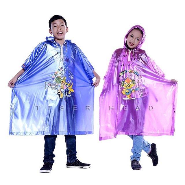 Nphstore Jas Hujan Tiger Head Ponco Tangan Anak Remaja Pria Dan Wanita