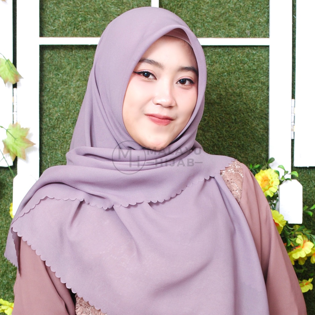 MALAYU HIJAB Kerudung Hijab Jilbab Segiempat Bella Square Lasercut Laser Cut Fashion Muslim Wanita B