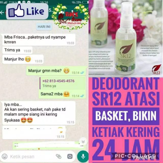 Deodorant Spray SR12 /Best Seller Deodorant BPOM