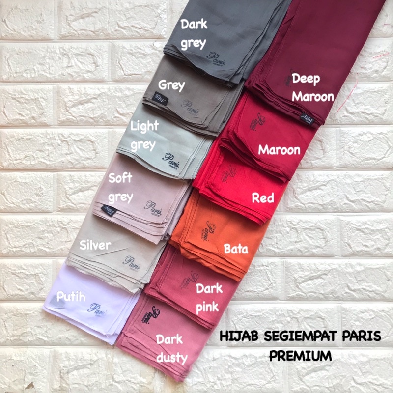 HIJAB SEGIEMPAT PARIS PREMIUM ANTI LETOY TERMURAH / SEGI EMPAT VOAL