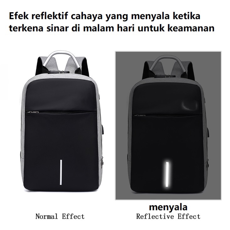 Tas Ransel Anti Maling Travel Bag Import Anti Air Dengan Tempat Laptop USB Slot