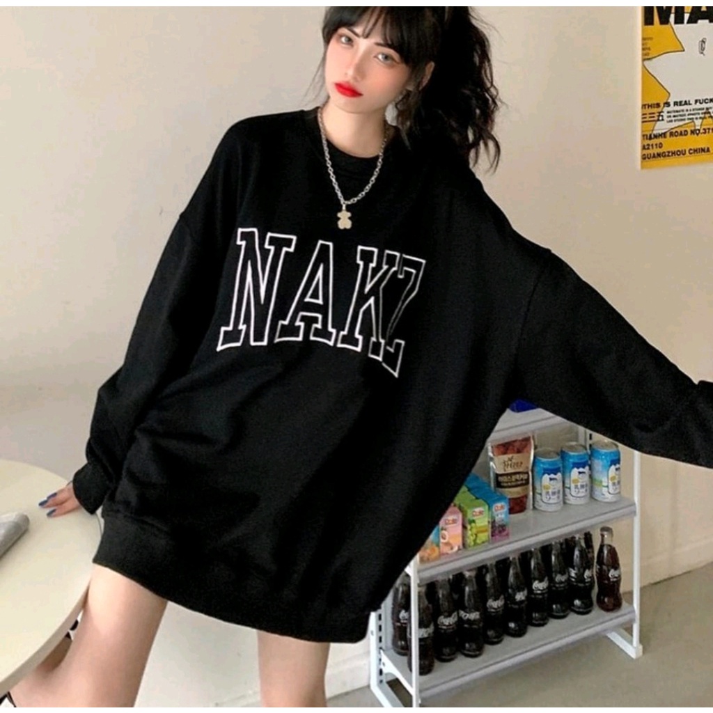 NAKZ OVERSIZE SWEATER OBLONG CREWNECK WANITA