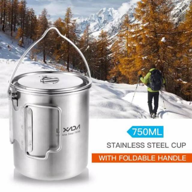 Mug Cup Pot Lixada 750 Ml Cooking Set Ultralight not Toaks Titanium 550Ml Camping Hiking Bushcraft