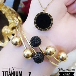 Titanium Set Kalung dan Gelang KL221