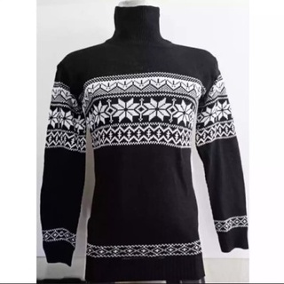 Sweater Rajut Pria Kerah Tinggi / Turtle Neck Motif 7 Get Premium