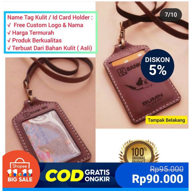 

LANYARD ID CARD CUSTOM || GANTUNGAN ID CARD KULIT ASLI || CUSTOM LOGO DAN NAMA