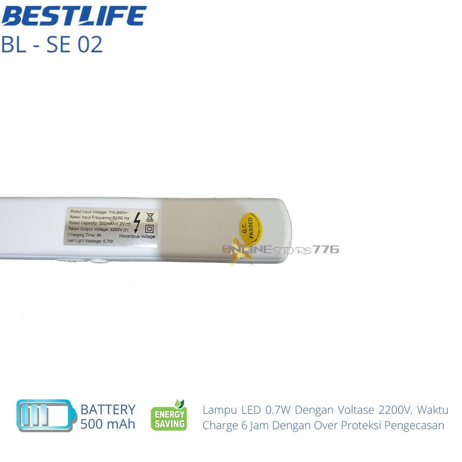 RAKET NYAMUK BESTLIFE BL SE 02 / RAKET NYAMUK CHARGER /  - INSECT KILLER - RECHARGEABLE - BERGARANSI