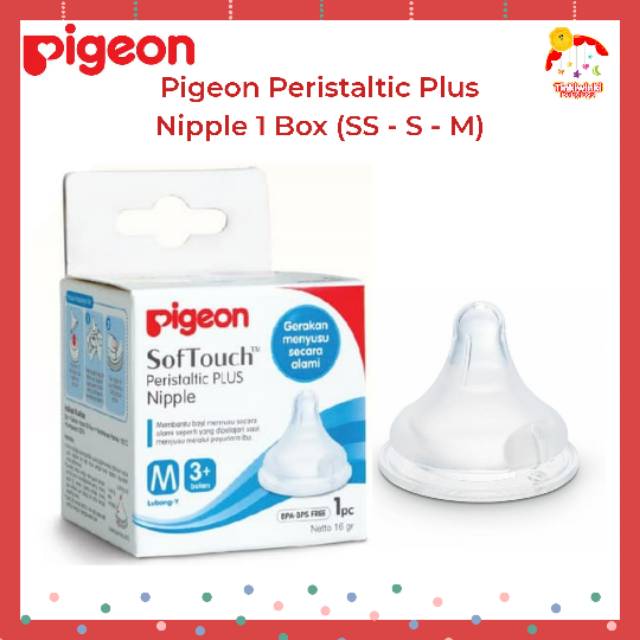 Pigeon Peristaltic Plus Nipple 1 Box (SS - S - M)