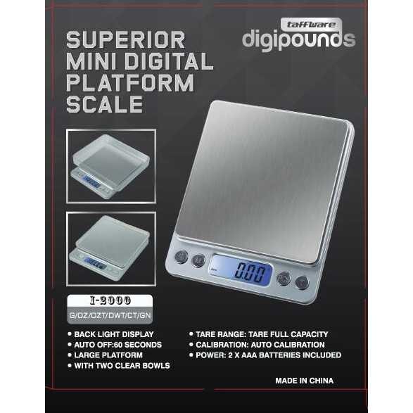 Timbangan Mini Digital Scale 1kg 0.1g Taffware Digipounds - i2000