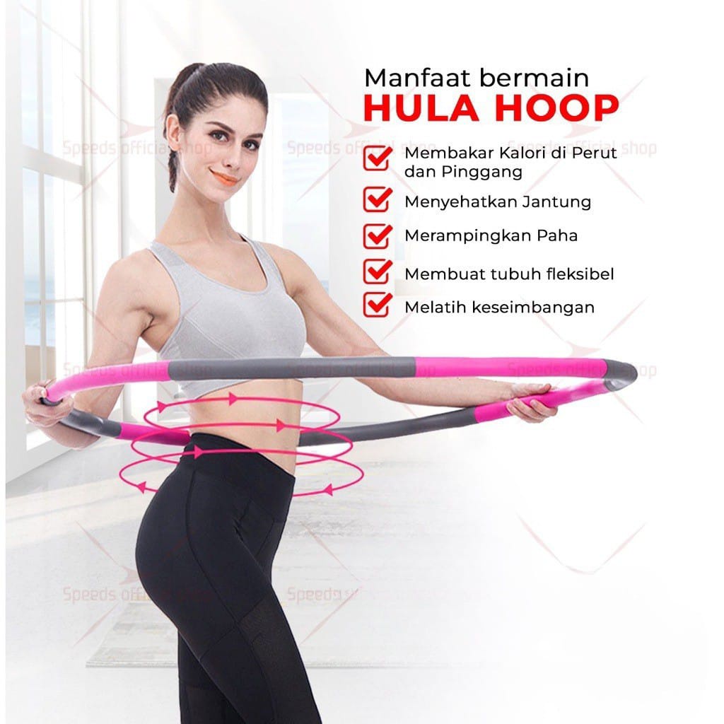 Hula Hoop Foam Bongkar Pasang Hulla Hoop Anak Dewasa Alat Olahraga Senam Hula Hoop HLQ-1 Free Skipping GOSHOP88