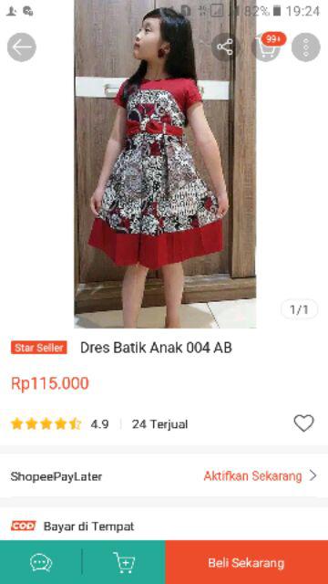 Dres Batik Anak - Kemeja Batik Anak
