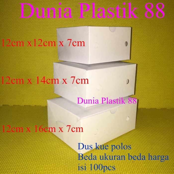 

BIG SALE isi100pcs DUS kue POLOS 12x16CM box kotak kertas tempat snack hajatan Ori