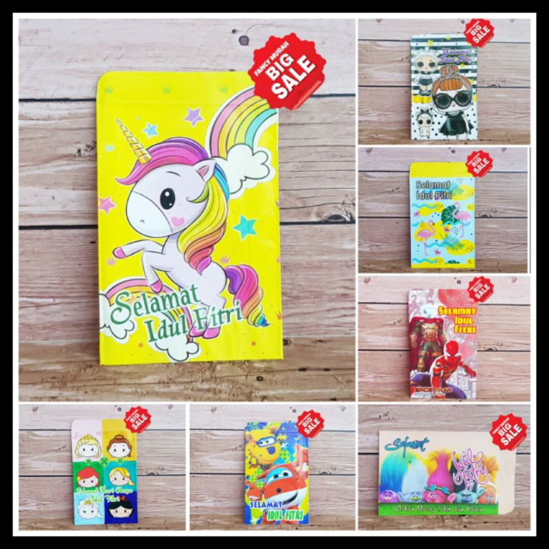 

(SALE) ANGPAO LEBARAN / AMPLOP IDUL FITRI TROLLS PLANES UNICORN TSUM TSUM LOL FLAMINGO SPIDERMAN