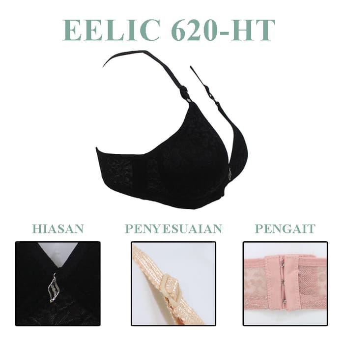 EELIC BRA-620 HITAM LACE STRECH MOTIF BUNGA 