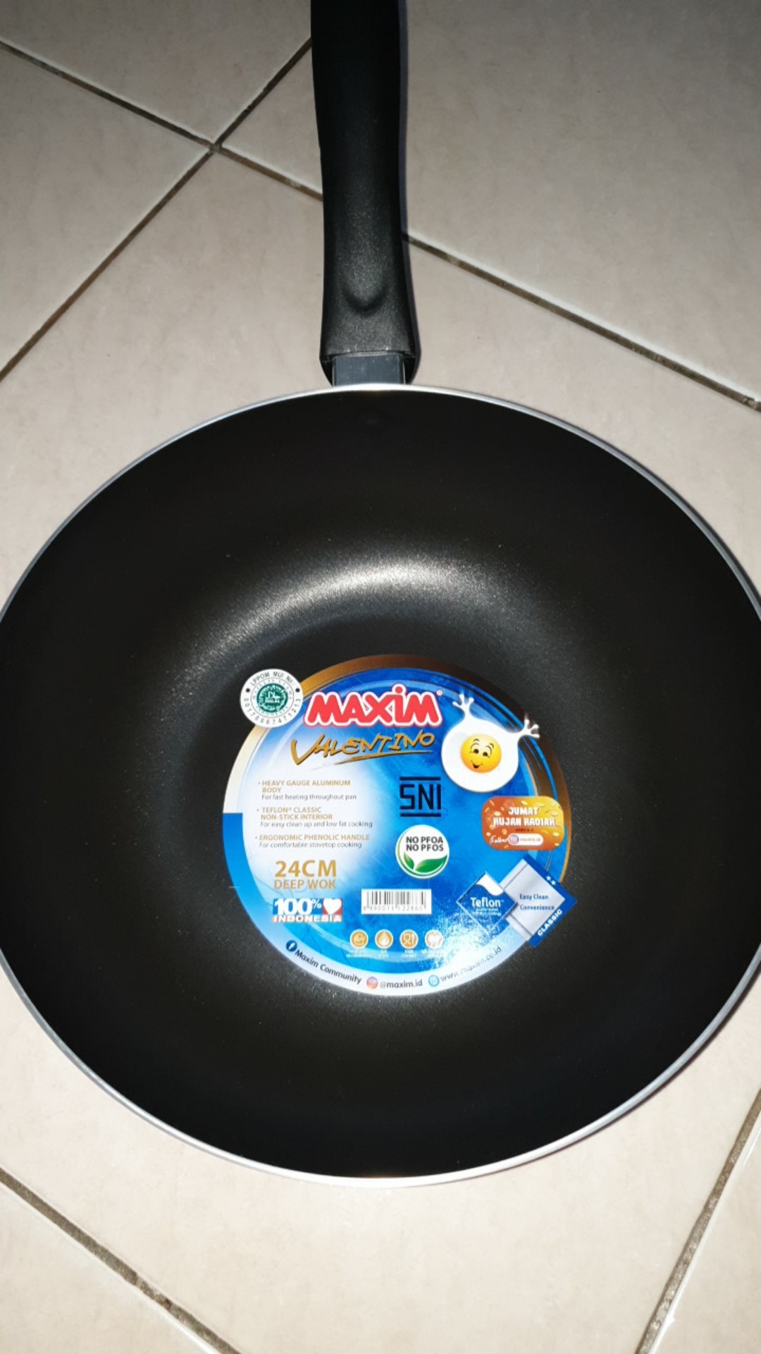 Maxim Wajan Cekung Valentino Deep Wok 24 Cm