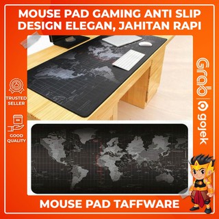 Taffware Mouse Pad Gaming Mousepad Besar Motif Peta Dunia AntiSlip Kuat Rapi