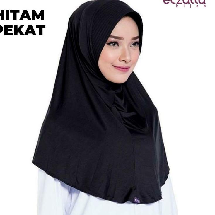 Siap Kirim.. BERGO ELZATTA KERUDUNG HIJAB JILBAB KRUDUNG BERGO INSTAN  LANGSUNG HITAM PUTIH POLOS EL