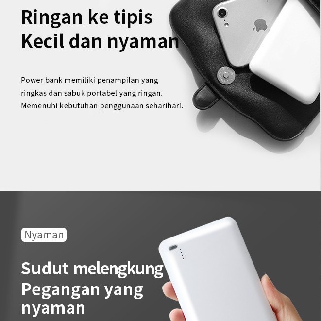 PowerBank Mini Murah Power Bank Dual USB LED BASIKE 10000 mAh Fast Charging iphone Xiaomi Samsung