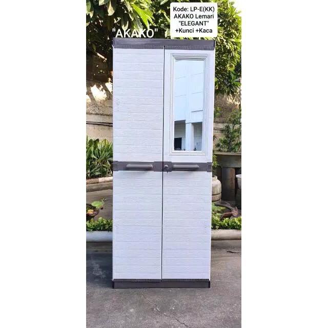 LEMARI PLASTIK 2 PINTU ELEGANT AKAKO - LEMARI BAJU PLASTIK