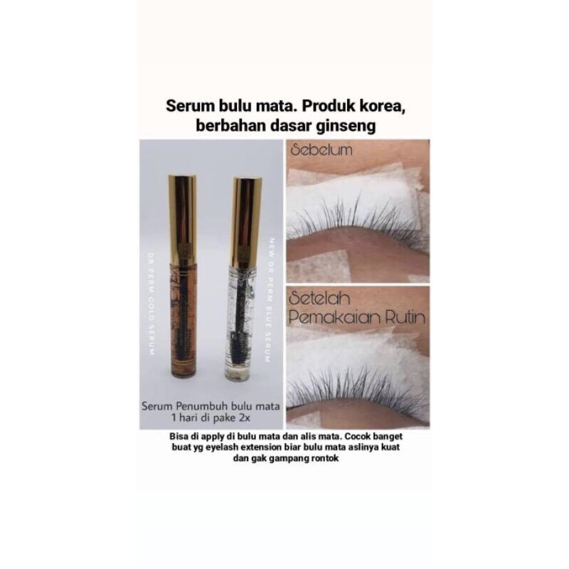 Dr Perm DOCTOR PERM Essence Mascara / PELENTIK BULU MATA DR PERM BIRU &amp; GOLD / COATING MASCARA BULUMATA