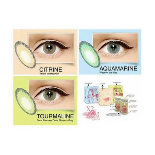 SOFTLENS X2 GLAM AQUAMARINE & CITRINE DIAMETER 15MM