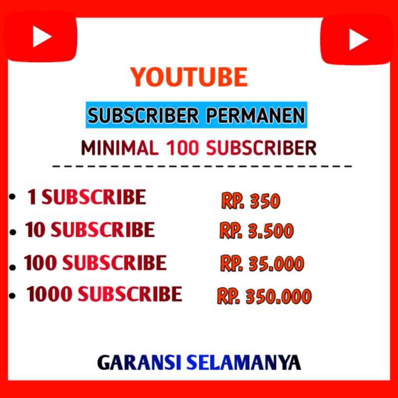 JASA SUBSCRIBERS YOUTUBE | TEMBUSIN SYARAT MONETISASI