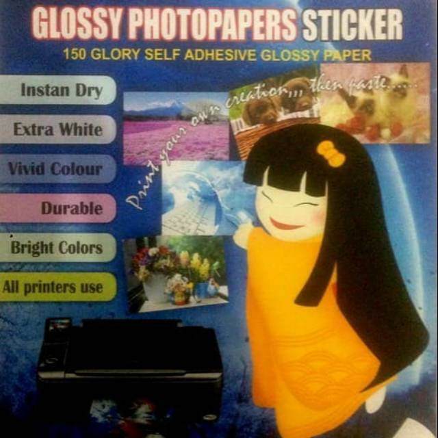 Kertas foto/Plastik Foto/Photopapers 150gsm  Sticker Glossy