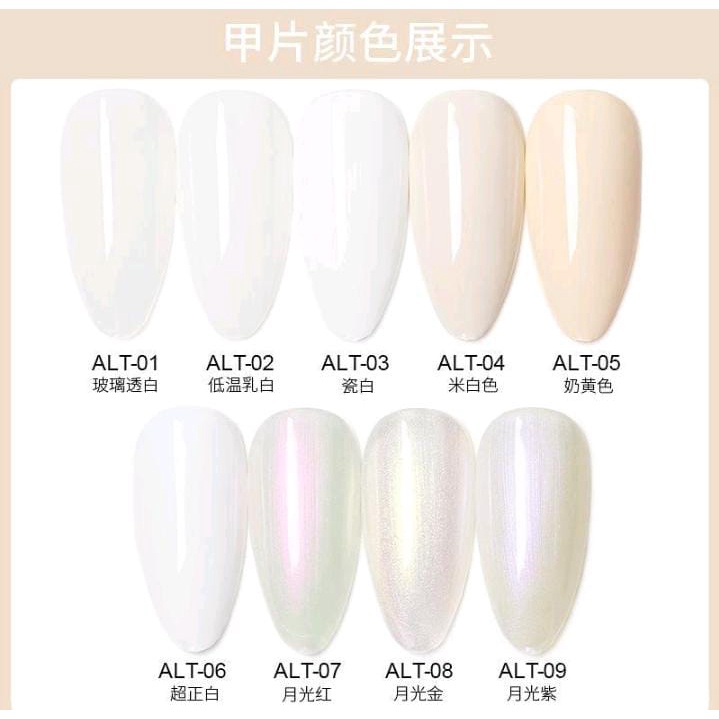 AS GEL SET WHITE MOONLIGHT 15ml 9 WARNA GEL POLISH PUTIH KUTEK GEL CHAMELEON WHITE GEL POLISH TAHAN 2 BULAN (ALT)