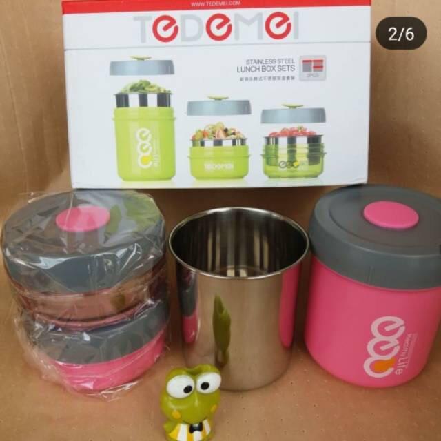 Tedemei Rantang Susun Stainless / Kotak Makan Tedemei Anti Tumpah