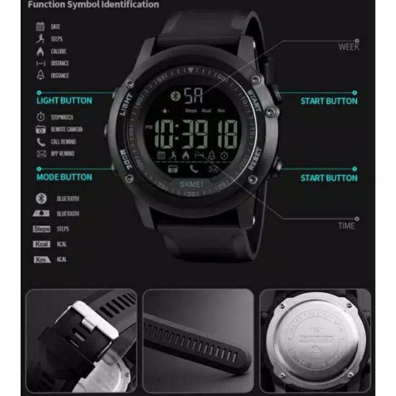 Jam Skmei 1321 smartwatch bluetooth original bergaransi free paper box