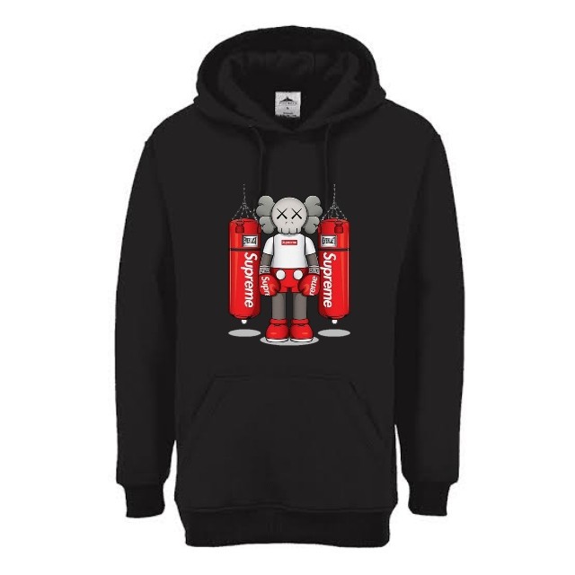 HOODIE FASHION BRANDED PRIA WANITA UNIQLO X KAWS SUPREME COTTON FLEECE/COD