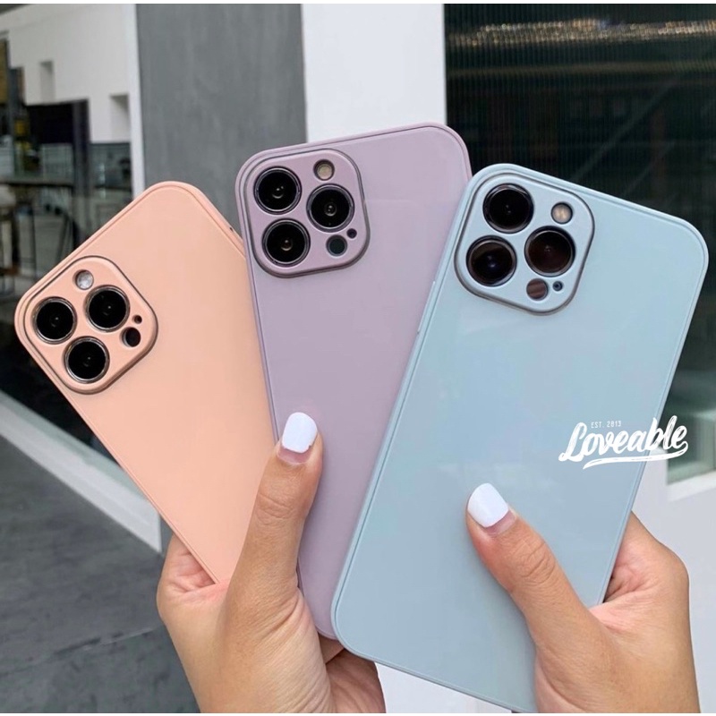 pastel glass case for iphone 7 8 plus x xs max xr 11 12 13 pro max