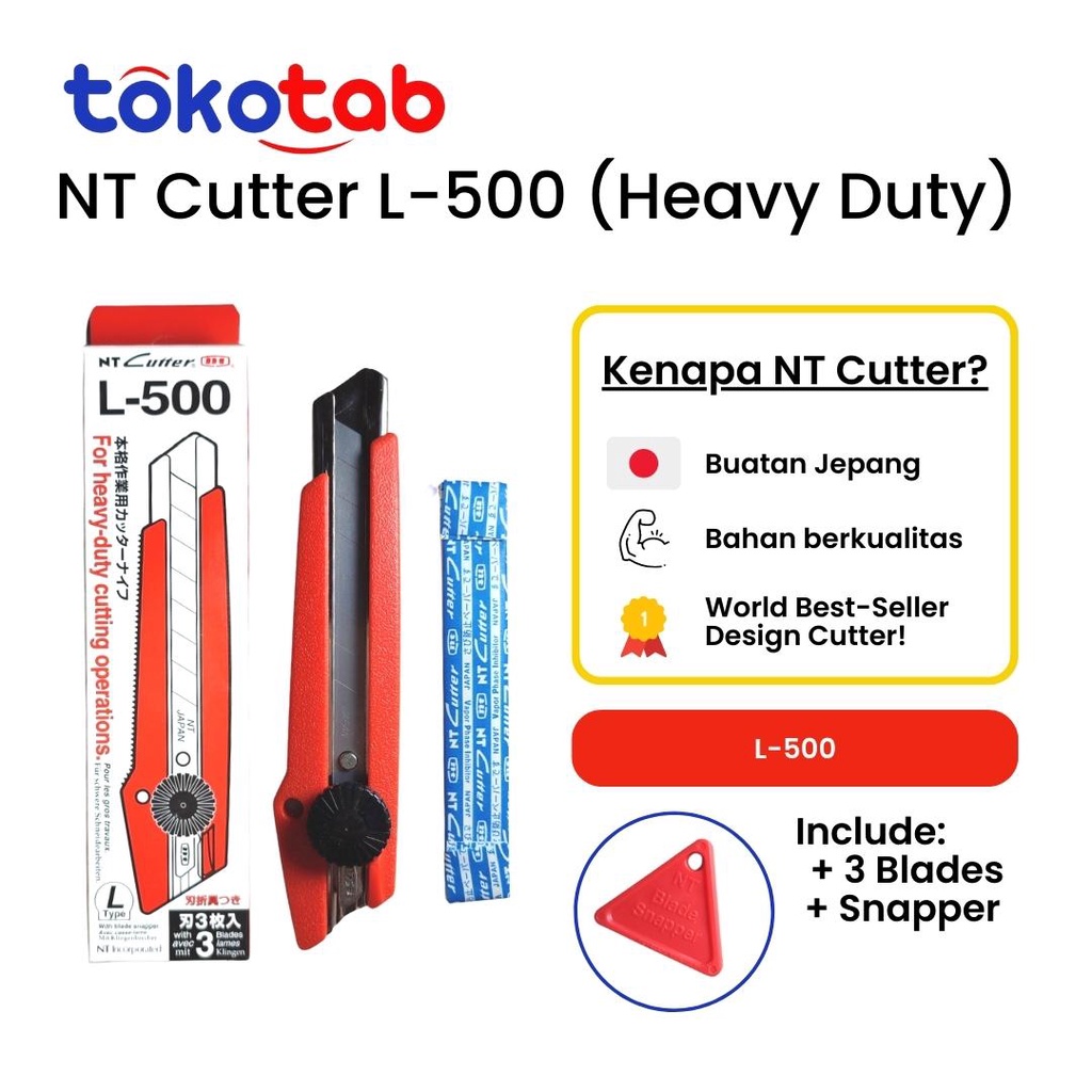 

Tokotab - Cutter NT Pemotong Kertas Pisau Kertas Heavy Duty NT L-500