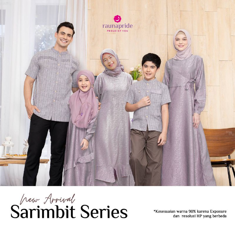 Rauna Gamis Terbaru RGF 06 DUSTY - Sarimbit Rauna 2023 - Fashion Muslim