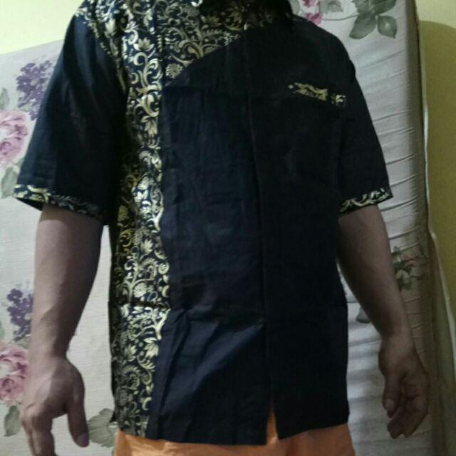 Distro Batik Hrb026 Kenongo Kemeja Tosca Pende Pekalongan Padi M L Xl Sogan Tulis Halus Kemeja Batik