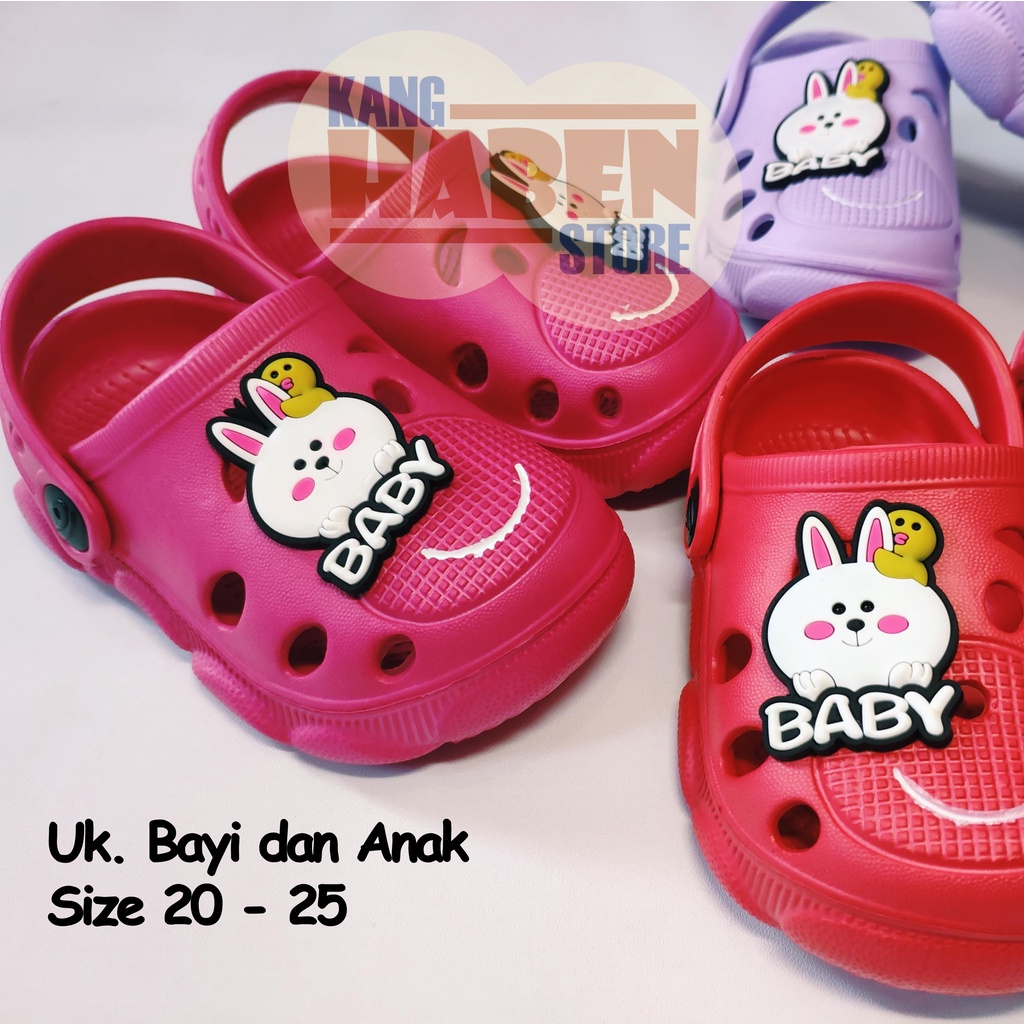 Sandal Baim Anak Bayi Cewek Karakter Kelinci Lucu Sendal Karet 355KEL