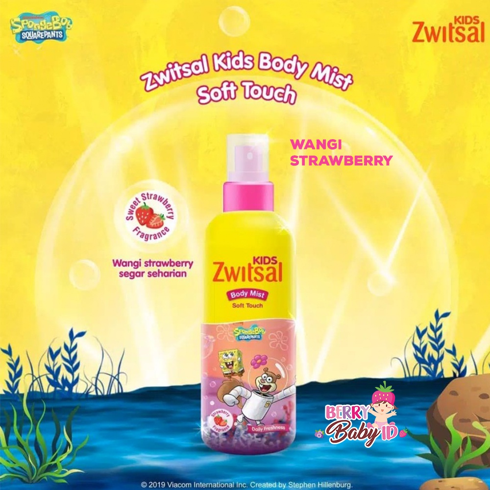 Zwitsal Kids Body Mist Anak Spongebob Blue Fresh Touch Pink Soft Touch Berry Mart