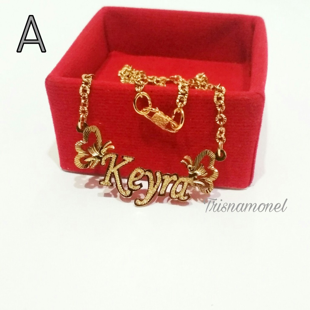 KALUNG CUSTOM NAMA KUNINGAN LAPIS EMAS PREMIUM