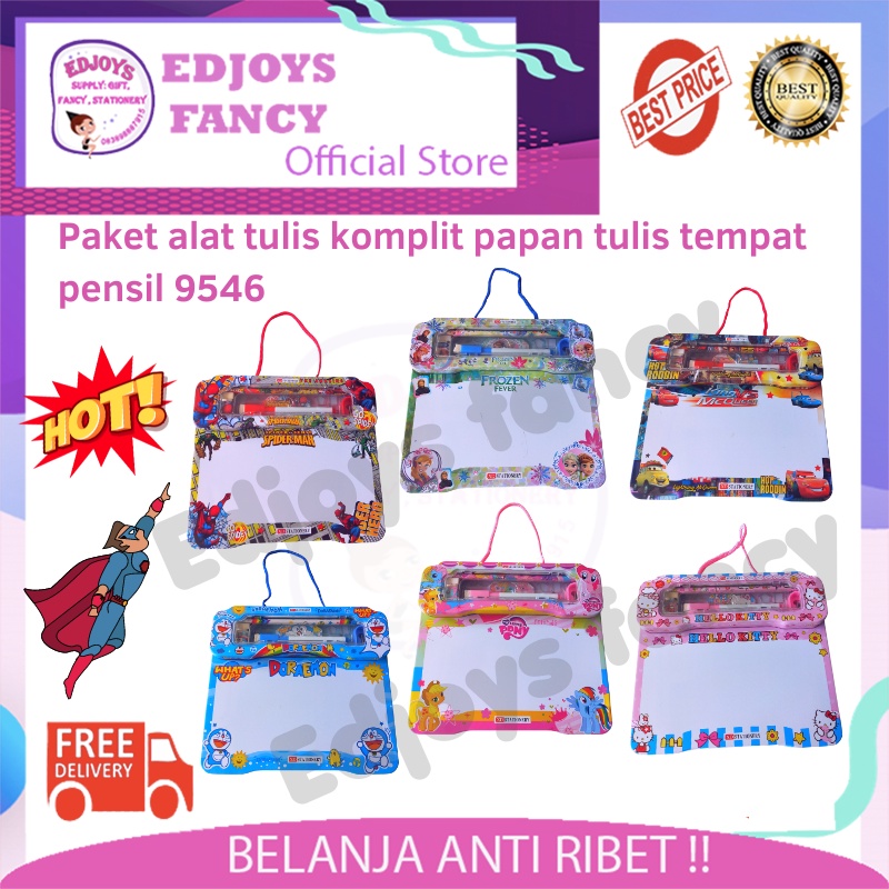 

Edjoys Paket alat tulis sekolah lengkap whiteboard papan tulis Tempat kotak pensil aesthetic kaleng aesthetic isi 1 set murah lengkap anak terbaru 2022 paket lengkap alat tulis papan white board karakter spiderman cars H Kitty Frozen little pony 9546