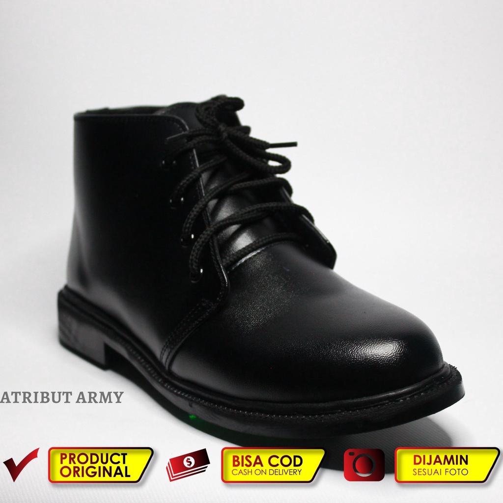 Sepatu PDH DOFF KILAP Satpam TNI Security Sepatu Kerja Dinas Tali Pria Polisi Tanpa Resliting Sepatu Kantoran