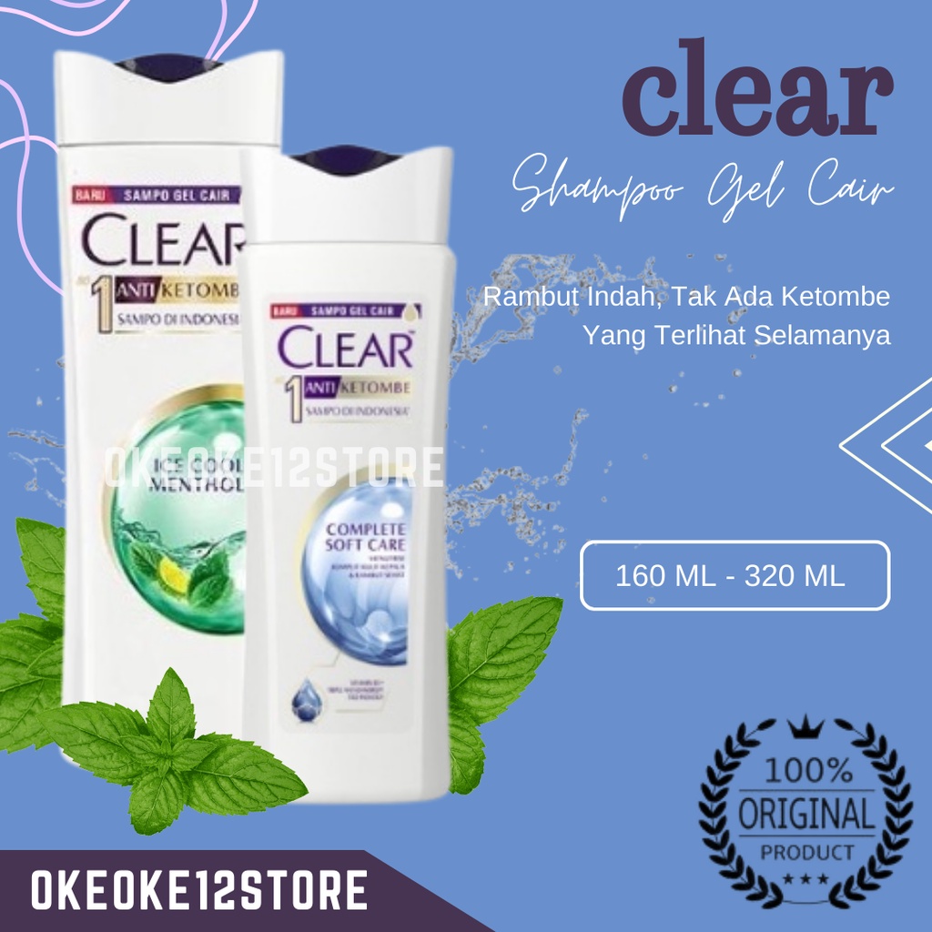 Clear Ice Cool Menthol &amp; soft care Shampoo Anti Ketombe 160ml