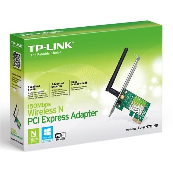 TP-LINK TL-WN781ND - 150Mbps Wireless PCI Express Adapter