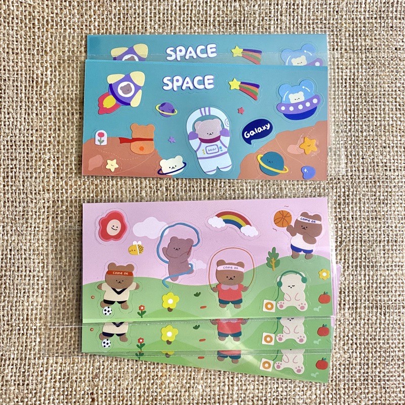 

Bear sticker sheet II ( Deco sticker Polcos Sticker journaling Sticker Bujo )