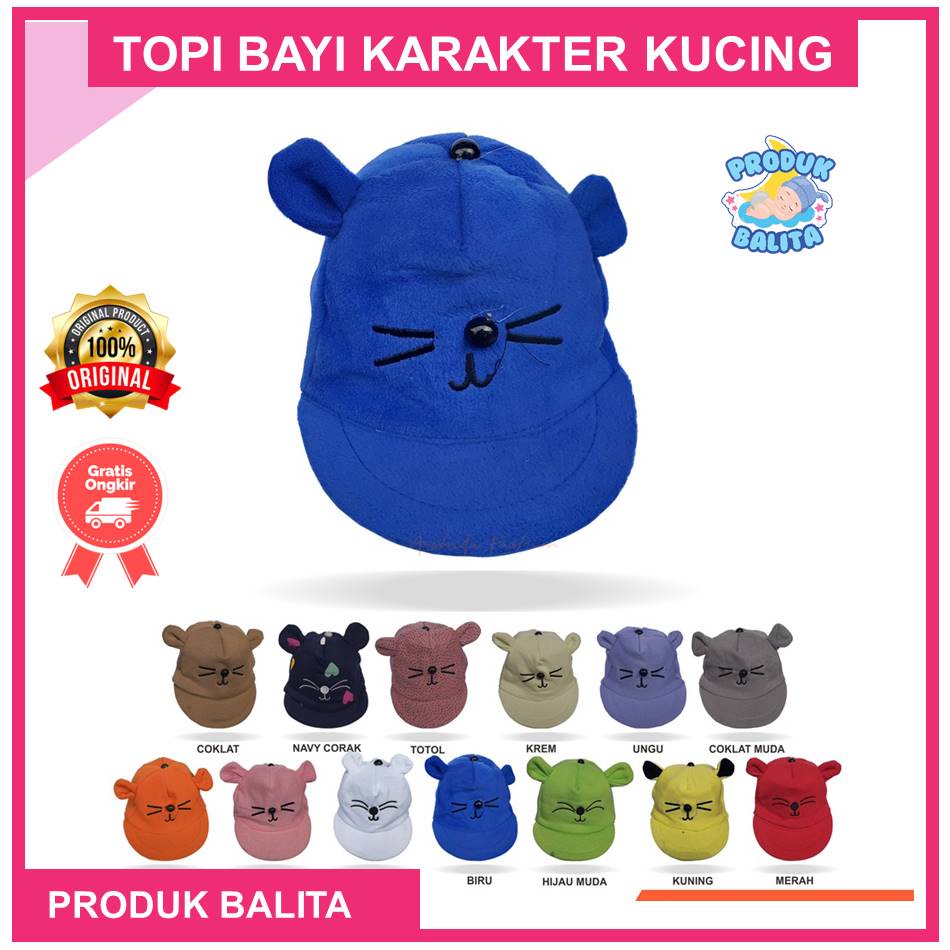 Topi Bayi Lucu Karakter Kucing  Topi Anak Laki-Laki Perempuan Terlaris