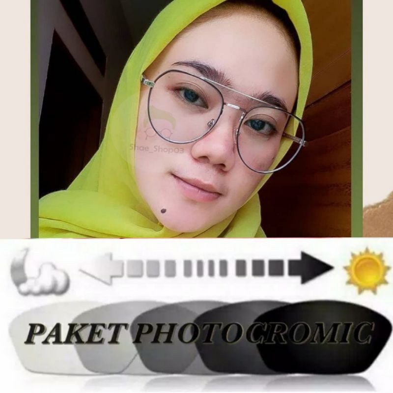 Promo Kacamata 0252 Photocromic Metal 54-16-145 Berkualitas