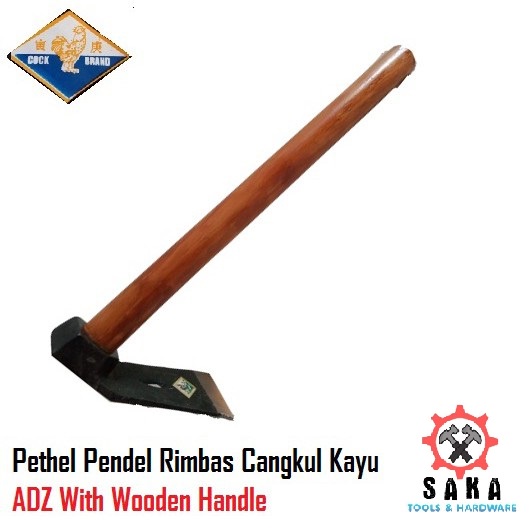 PROMO Petel Rimbas Banci Cangkul Tukang Kayu ADZ Wooden Handle Gagang kayu halus