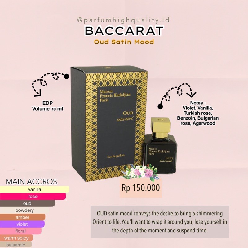 Parfum Baccarat Extrait Oud Satin Mood for Unisex 70ml