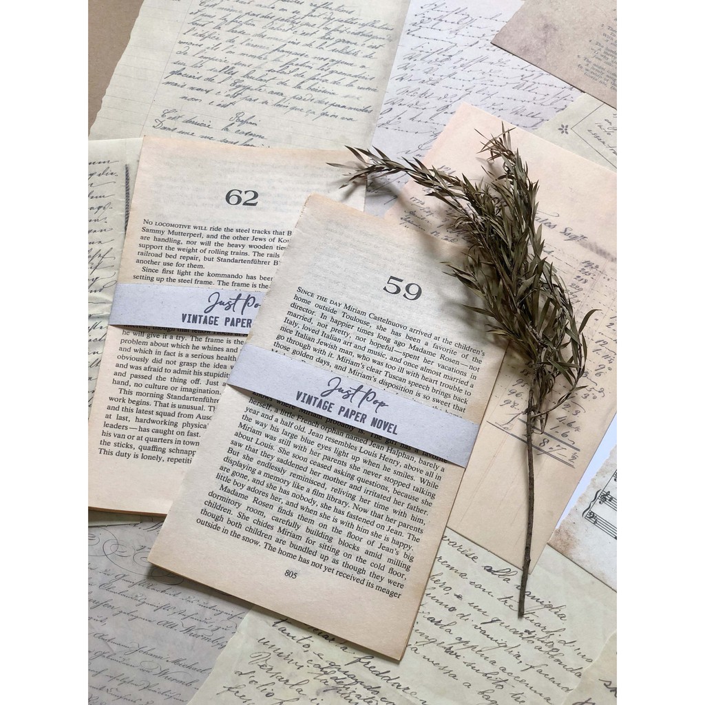 

10 PCS vintage novel paper kertas novel kertas vintage journaling
