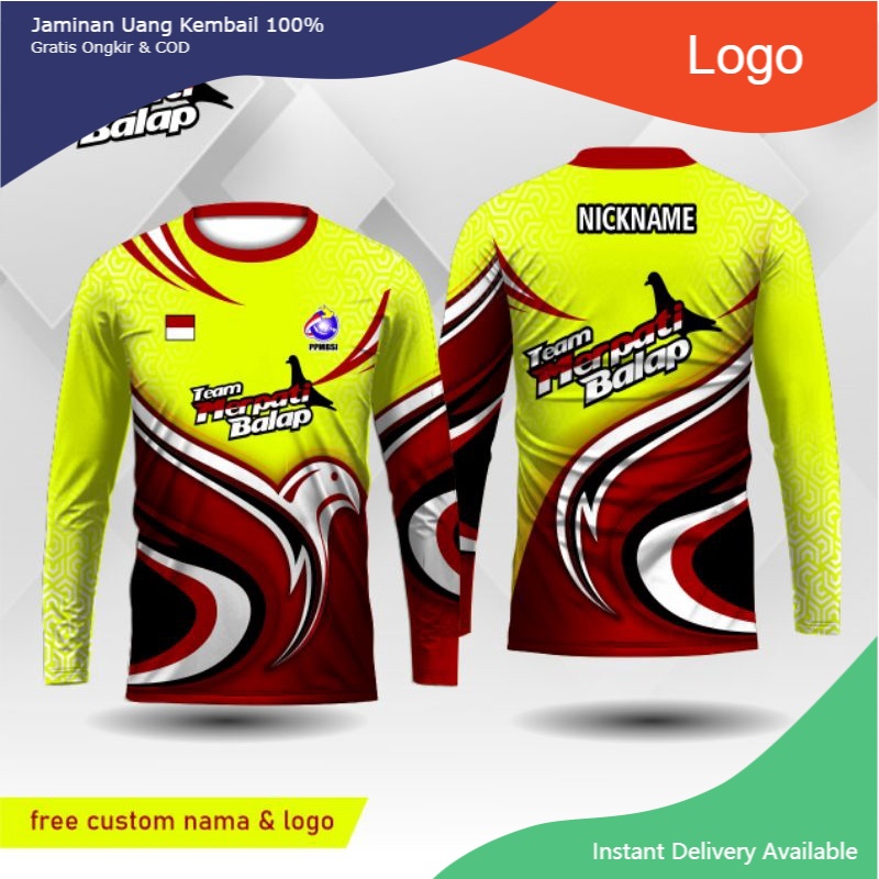 Baju Kaos Merpati balap kaos jersey lengan panjang