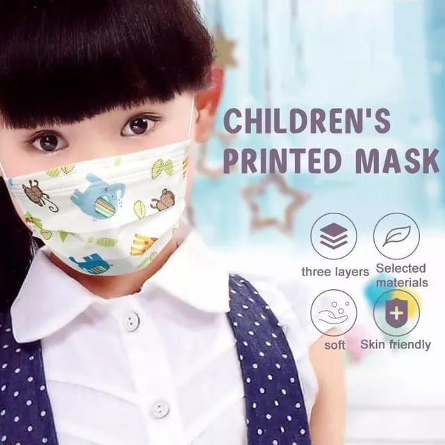 Masker anak 3 ply  Kids Child mask motif Earloop 1box isi 50 Pcs